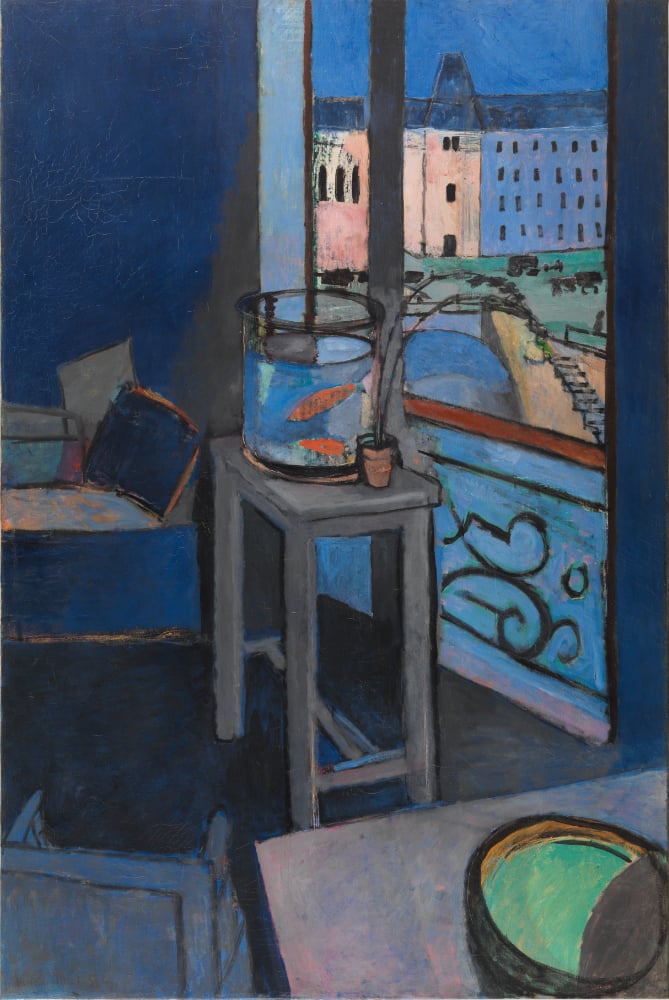 Henri Matisse, Intérieur, bocal de poissons rouges [Interior con pecera], Primavera de 1914. Centre Pompidou, París. Musée national d’art moderne / Centre de création industrielle AM 4311 P © Succession H. Matisse/ VEGAP/ 2025. Fotografía: © Centre Pompidou, MNAM-CCI/Philippe Migeat/Dist. GrandPalaisRmn